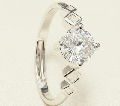 Solitaire Diamond Cut Ring Solitaire Diamond Cut Ring