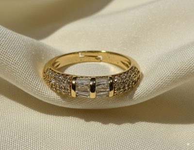 Triple Baguette Gold Tone Ring Triple Baguette Gold Tone Ring