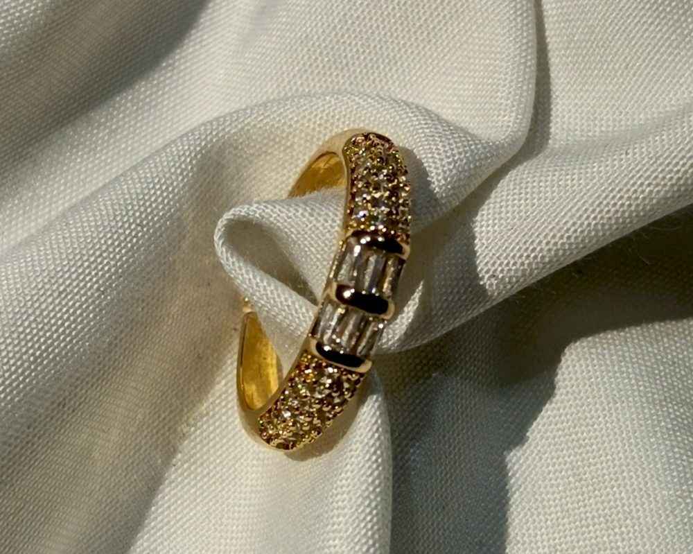 Triple Baguette Gold Tone Ring